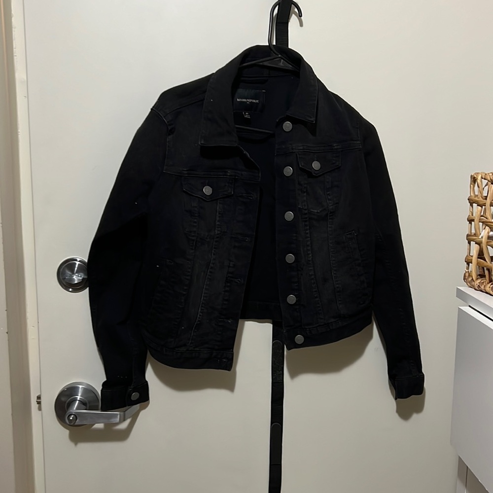 Banana Republic Black Jean Jacket XS BNWOT